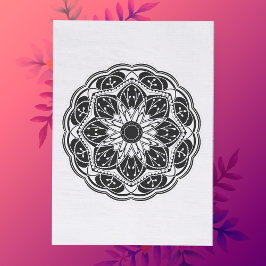 Schwarz-weißes florales Mandala Seidenpapier