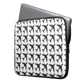 Schwarz-weißes Flugzeugmuster Notebook Laptopschutzhülle (Vorderseite Links)