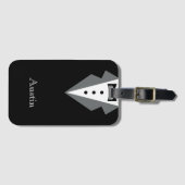 Schwarz-weißes formales Tuxedo Personalisiert Gepäckanhänger (Vorderseite (Horizontal))