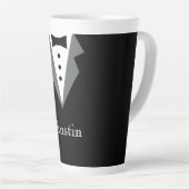 Schwarz-weißes formales Tuxedo Personalisiert Milchtasse (Rechte Ecke)
