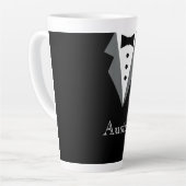 Schwarz-weißes formales Tuxedo Personalisiert Milchtasse (Linke Ecke)