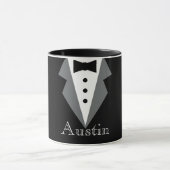 Schwarz-weißes formales Tuxedo Personalisiert Tasse (Zentrum)