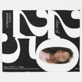 Schwarz-weißes Foto 2025 Abschluss Fleecedecke (Vorderseite (Horizontal))