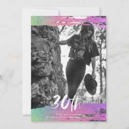 Schwarz-weißes Foto 30. Geburtstag Einladung