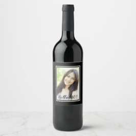 Schwarz-weißes Foto 40. Geburtstag Weinetikett