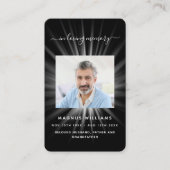Schwarz-weißes Foto Beerdigungskarte Visitenkarte (Vorderseite)