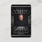 Schwarz-weißes Foto Beerdigungskarte Visitenkarte (Vorderseite)