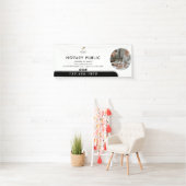 Schwarz-weißes Foto Business Event Notar Marketing Banner (Insitu)