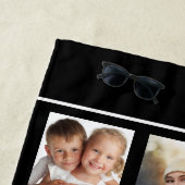 Schwarz-weißes Foto Collage Monogramm erste klassi Strandtuch (Beispiel)