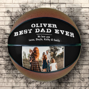 Schwarz-weißes Foto der besten Vater Basketball