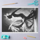 Schwarz-weißes Foto der Tanzdecoupage Seidenpapier (Basteln)