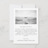 Schwarz-weißes Foto für Hochzeitsfeiern in Blume Dankeskarte (Rückseite)