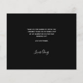 Schwarz-weißes Foto Geburtstag Dankeschön-Karte (Rückseite)