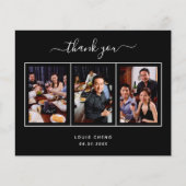 Schwarz-weißes Foto Geburtstag Dankeschön-Karte (Vorderseite)