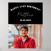 Schwarz-weißes Foto Geburtstagsfeier Poster (Vorne)