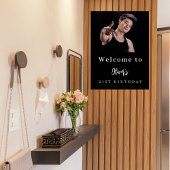 Schwarz-weißes Foto Geburtstagsfeier Poster