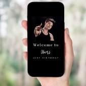 Schwarz-weißes Foto Geburtstagsfeier Poster