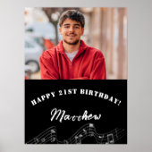 Schwarz-weißes Foto Geburtstagsgeschenk Poster (Vorne)