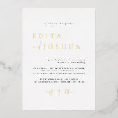 Schwarz-weißes Foto Hochzeit in einem QR-Code Folieneinladung (Vorderseite)