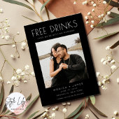 Schwarz-weißes Foto Hochzeit retten Datum Ankündigung