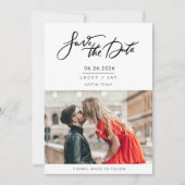 Schwarz-weißes Foto Hochzeit speichern Sie das Dat Save The Date (Vorderseite)