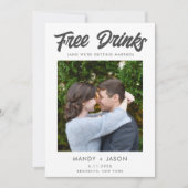 Schwarz-weißes Foto Hochzeit speichern Sie das Dat Save The Date (Vorderseite)