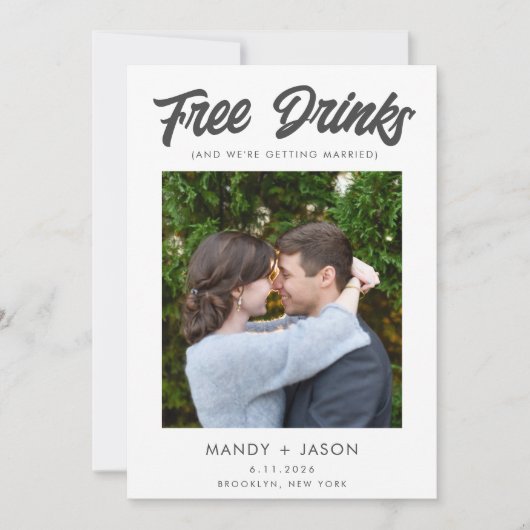 Schwarz-weißes Foto Hochzeit speichern Sie das Dat Save The Date (Vorderseite)