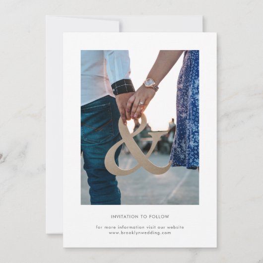 Schwarz-weißes Foto Hochzeit speichern Sie das Dat Save The Date (Rückseite)