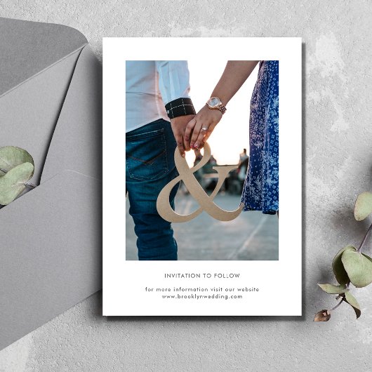 Schwarz-weißes Foto Hochzeit speichern Sie das Dat Save The Date