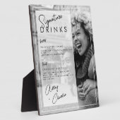 Schwarz-weißes Foto Hochzeitscouch Signature Drink Fotoplatte (Seite)