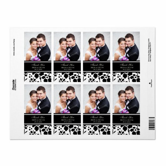 Schwarz-weißes Foto Hochzeitsmarken (Vorne)