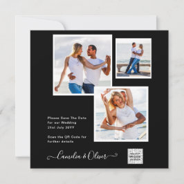 Schwarz-weißes FOTO Hochzeitsstichtag QR-Code Rett