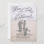 Schwarz-weißes Foto Liebe letzte Probe Abendessen Einladung (Vorderseite)