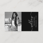 Schwarz-weißes Foto Minimalistischer QR-Code Visitenkarte (Vorderseite)