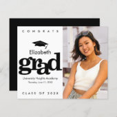 Schwarz-weißes Foto - Obergrenze Einladung (Vorne/Hinten)