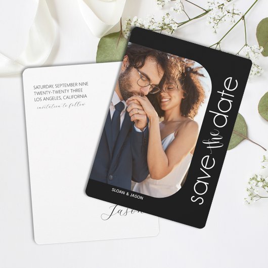 Schwarz-weißes Foto Save the Date