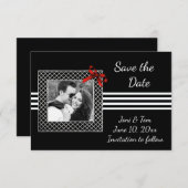 Schwarz-weißes Foto Save the Date (Vorne/Hinten)