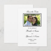 Schwarz-weißes Foto Save the Date Postkarten (Vorne/Hinten)