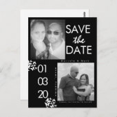 Schwarz-weißes Foto Save the Dates Butterfly Postc Postkarte (Vorne/Hinten)