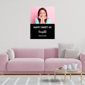 Schwarz-weißes Foto Sweet 16 Party willkommen Poster