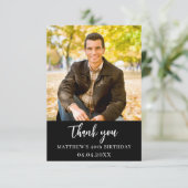 Schwarz-weißes Foto zum Geburtstag Dankeskarte (Stehend Vorderseite)