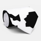 Schwarz-weißes Fraktal Unregelmäßiges Abstraktes M Krawatte (Gerollt)