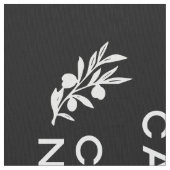 Schwarz-weißes französisches Skript Ruhe bewahren  Stoff (Nahaufnahme)