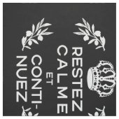 Schwarz-weißes französisches Skript Ruhe bewahren  Stoff (Muster)