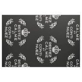 Schwarz-weißes französisches Skript Ruhe bewahren  Stoff (Fat Quarter (45,7 x 55,9 cm))