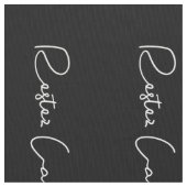 Schwarz-weißes französisches Skript Ruhe bewahren  Stoff (Nahaufnahme)