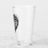 SCHWARZ-WEIßES FRIEDENS-HERZ GLAS (Links)