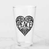 SCHWARZ-WEIßES FRIEDENS-HERZ GLAS (Vorderseite)