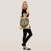SCHWARZ-WEIßES FRIEDENS-HERZ TASCHE (Am Model)