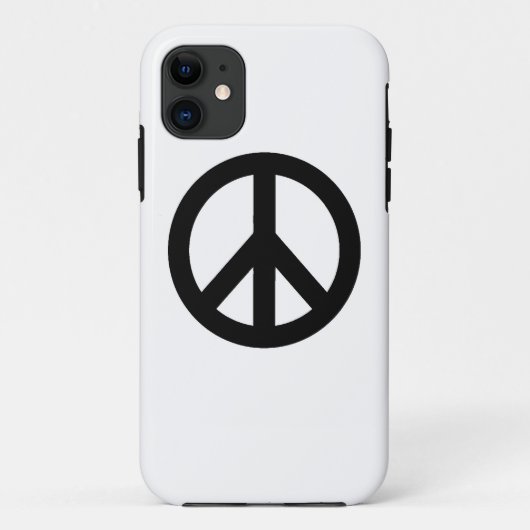 Schwarz-weißes Friedenszeichen Case-Mate iPhone Hülle (Rückseite)